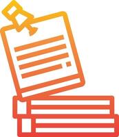 A stack of books with a pen on top vector