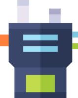 A flat icon of a computer with a blue background vector