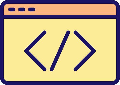 A computer screen with a code symbol vector