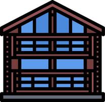Log cabin icon image vector
