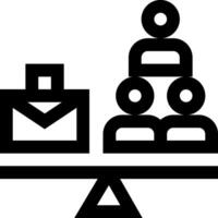 A black and white image of a scale with a person on it vector