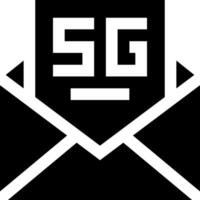 The sg logo is shown in a black and white image vector