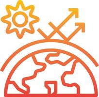 The earth is surrounded by a sun and arrows vector