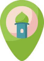 A green pick with a mosque in the center vector