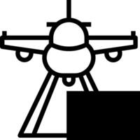 A black and white drawing of a plane vector