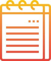 A note pad icon with a pen and paper vector