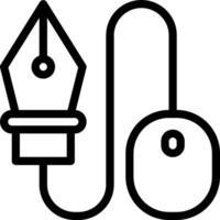 A pen and a mouse are connected to a wire vector