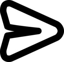 A black and white arrow pointing down vector