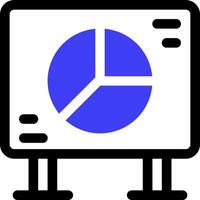 A white board with a pie chart on it vector