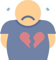 A man with a broken heart in his shirt vector