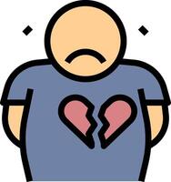 A man with a broken heart in his shirt vector
