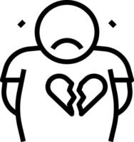 A man with a broken heart icon vector