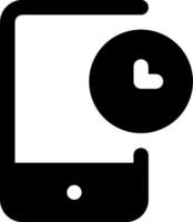 A black and white image of a phone with a heart vector