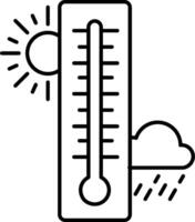 Thermometer icon with sun and clouds vector