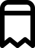A black and white icon of a book vector
