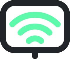A wifi icon with green and black colors vector