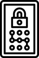 A black and white image of a lock and key vector