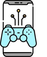 A phone with a game controller on it vector