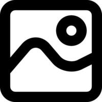 A black and white photo icon with a wave vector