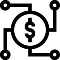 A dollar sign icon on a white background vector