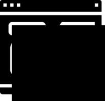 A black and white image of a computer monitor vector