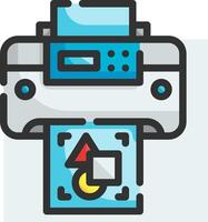 A printer with a sticker on it vector