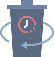 A trash can with a clock icon vector