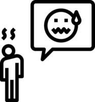 A man is standing next to a speech bubble with a smiley face vector