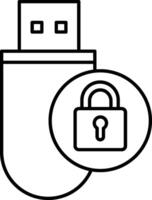 Usb security icon vector