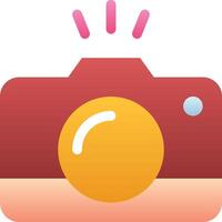 A camera icon with a yellow ball on top vector