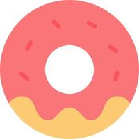 A donut with a pink icing and yellow sprinkles vector