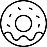 A donut icon in a line drawing vector