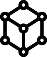 A black and white image of a cube with a few dots vector