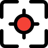 A red dot in a square with a black and white background vector