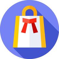 A shopping bag with a red ribbon vector