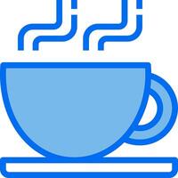 A blue cup with steam coming out of it vector