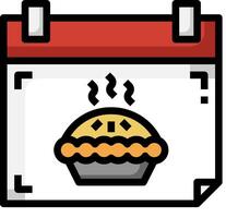 A calendar with a pie on it vector
