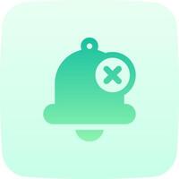 A green bell icon with a cross on it vector