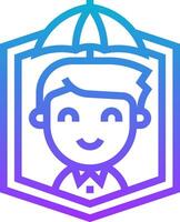 A man with an umbrella icon vector