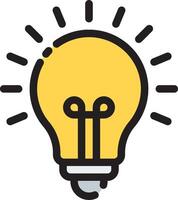 A light bulb with a black and yellow outline vector