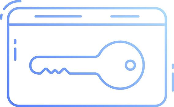 A key is shown in a window with a lock icon vector