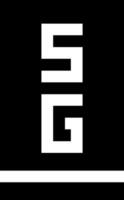 The sg logo on a black background vector