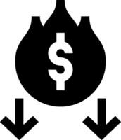 A dollar sign and arrows pointing to it vector