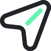 A green arrow pointing to a website vector