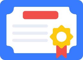 A certificate with a red ribbon and a star vector