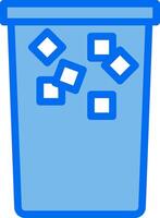 A blue trash can with squares in it vector