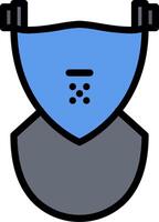 A blue and gray mask with a blue dot on it vector