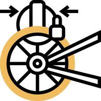 A wheel with a wrench on it vector