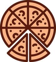 A pizza slice with question marks on it vector