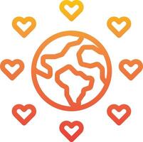 A globe surrounded by hearts vector